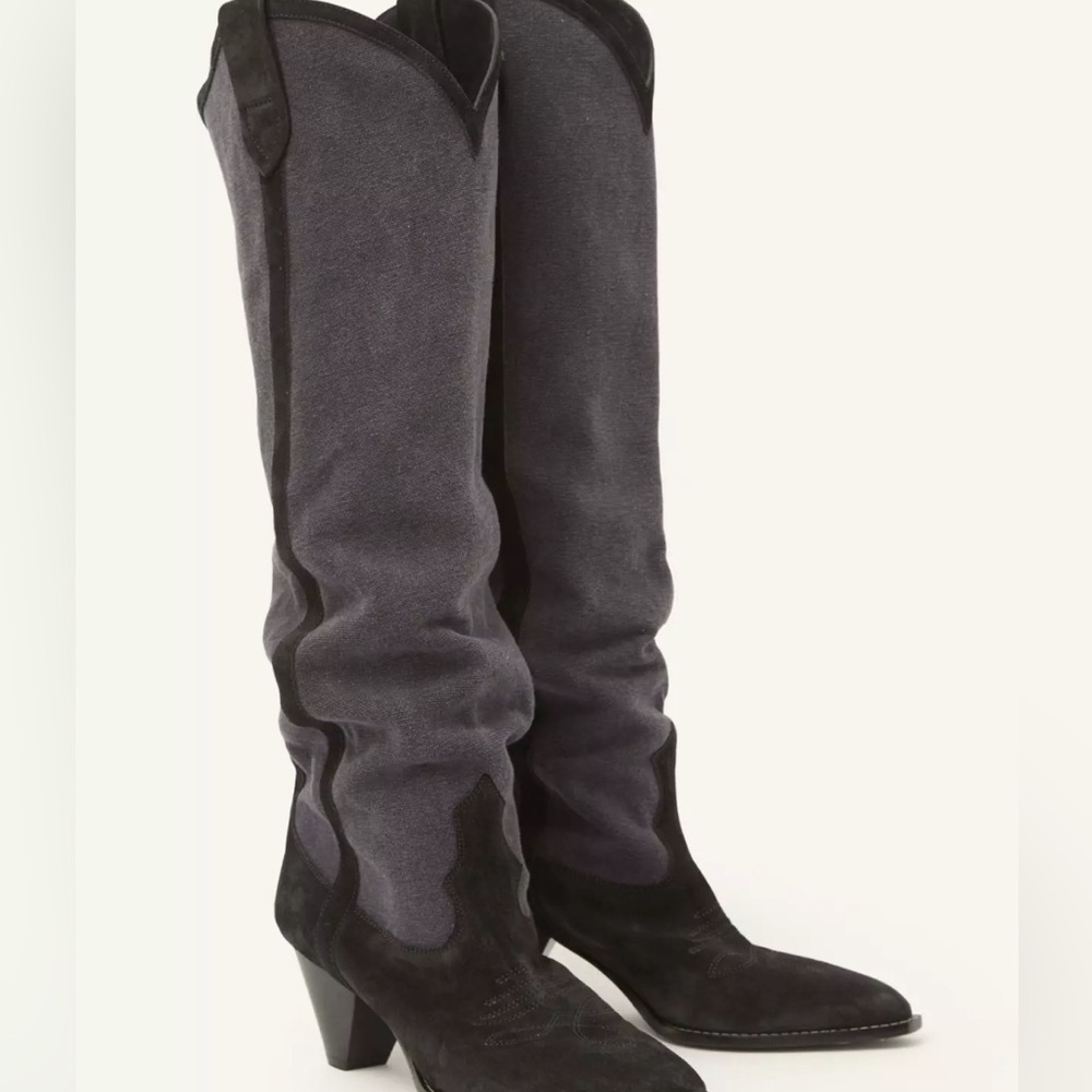 Isabel Marant Women's navy and Gray Knee-High Boots $1650 - Picture 7 of 7